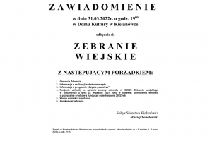Zebranie Wiejskie marzec 2022r.