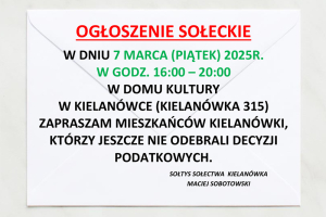 Ogłoszenie Sołeckie